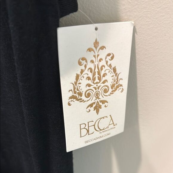 BECCA Black Sleeveless Jumpsuit with Wide-Leg Cropped Pants Cover up size Large - Picture 2 of 9